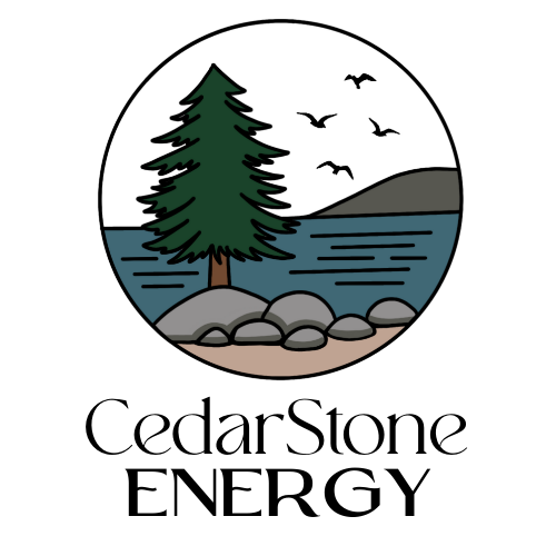 CedarStone Energy Logo withtree and lake